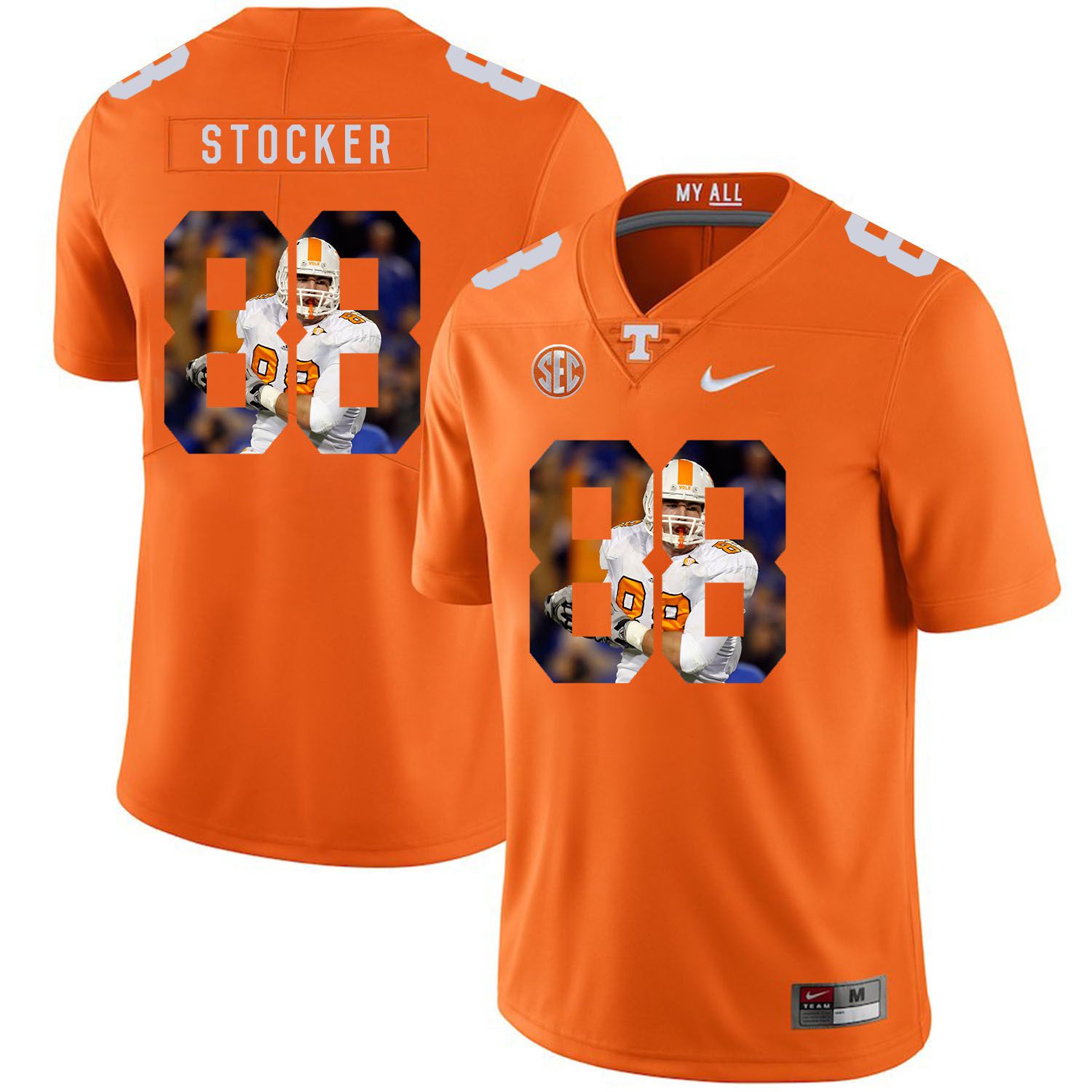 Men Tennessee Volunteers #88 Stocker Orange Fashion Edition Customized NCAA Jerseys